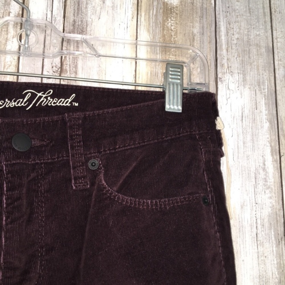 Universal Thread Mid Rise Maroon Corduroy Pants - Picture 3 of 4